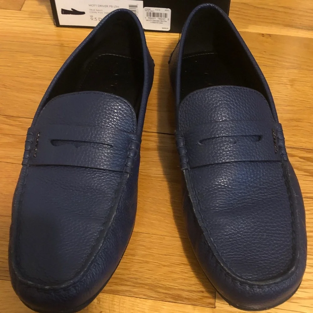 Men Coach Mott driver slip ons size 9.5D In navy